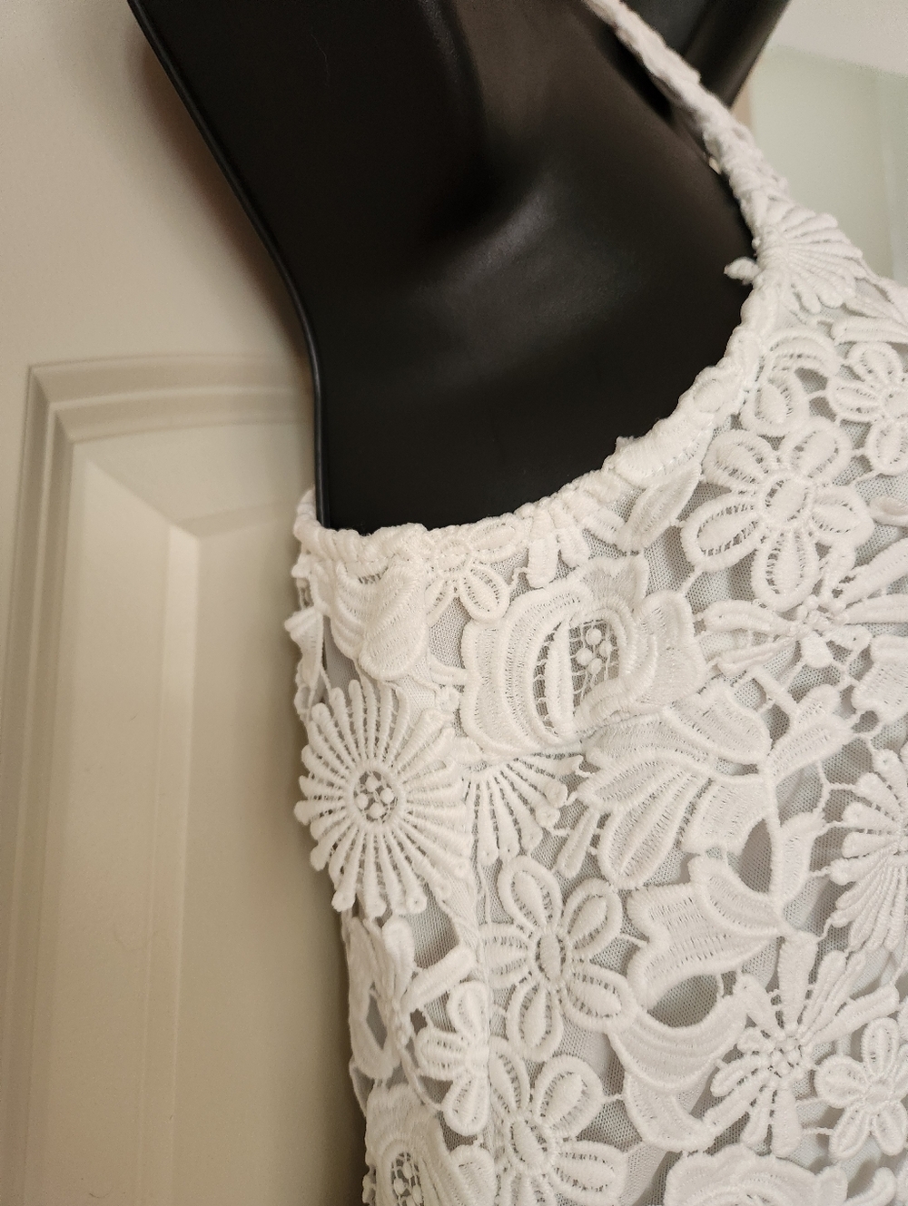 Lulus Love Poem Lace White Floral Lace Halter Mini Women’s Dress S - Picture 6 of 13